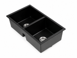 Granite Composite Sink 7745D Black with Overflow