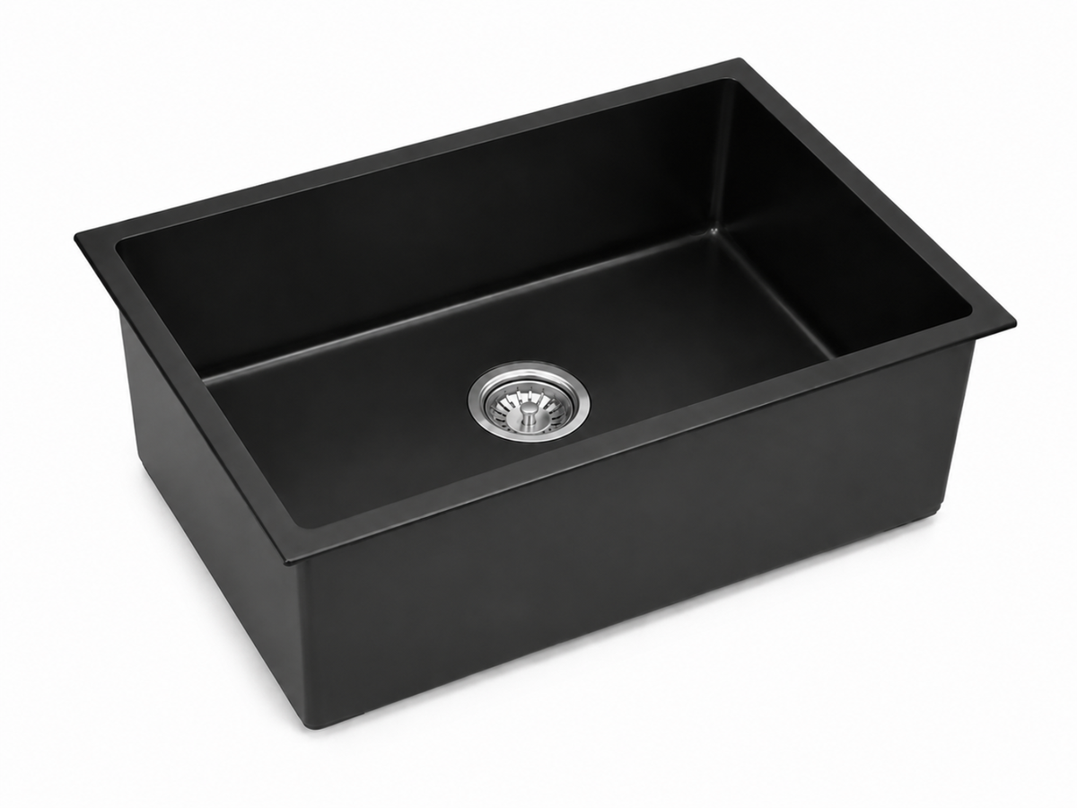 Granite Composite Sink 7045 Black with Overflow