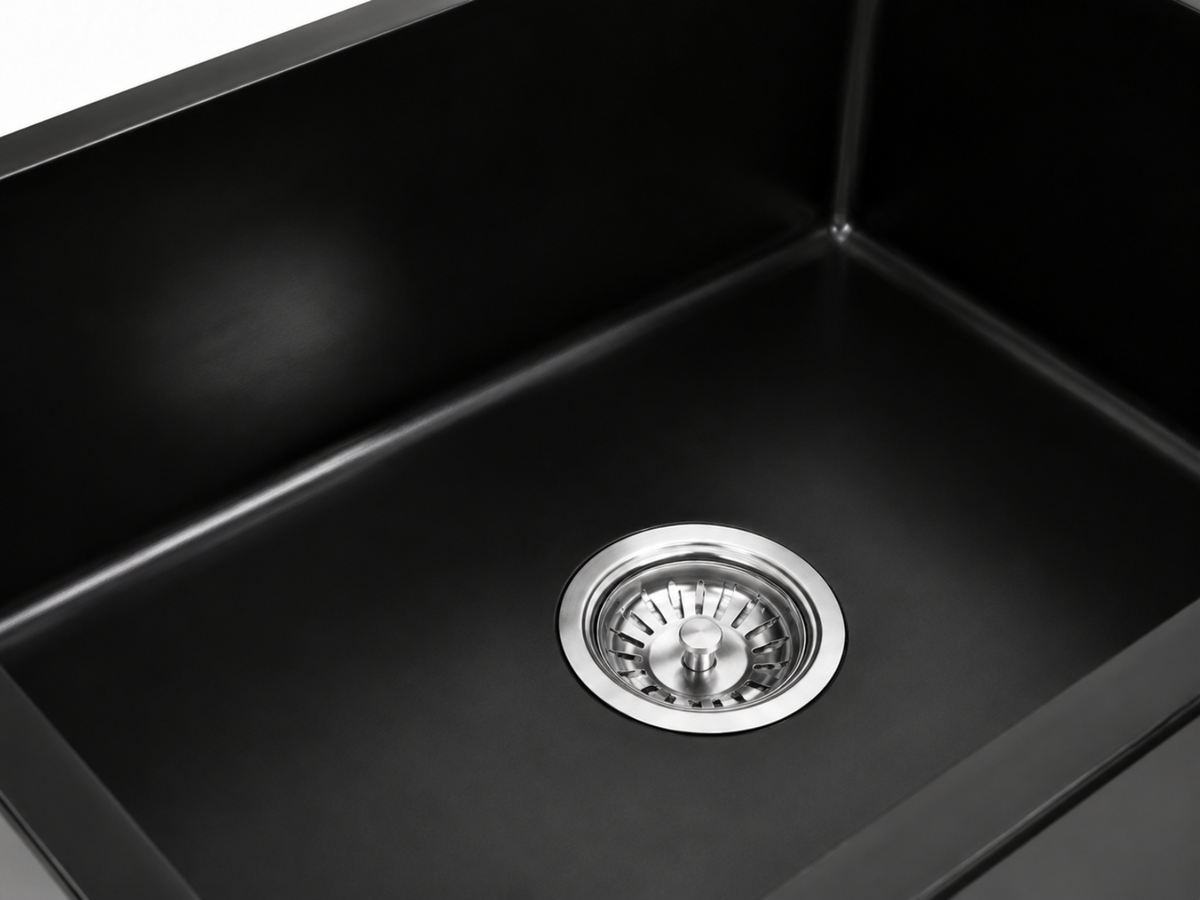 Granite Composite Sink 7045 Black with Overflow