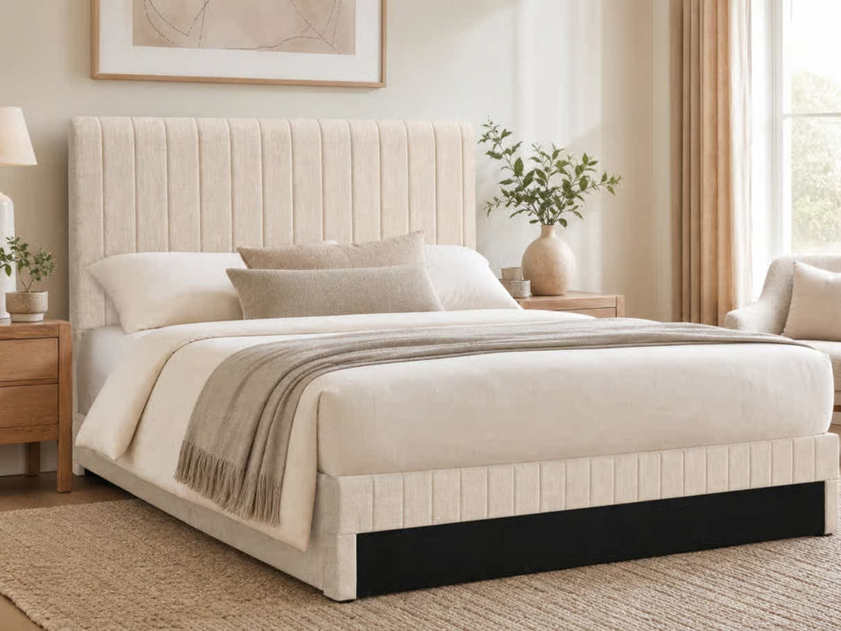 Xclusive Coleford Headboard Chenille Beige - Queen