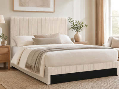 Xclusive Coleford Headboard Chenille Beige - Queen