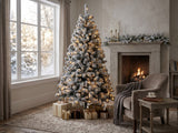 DS Christmas Tree Flocked Tips with Lights - 6Ft/180cm