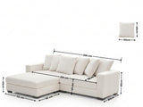 Daury L Shaped Sofa Corduroy - Beige