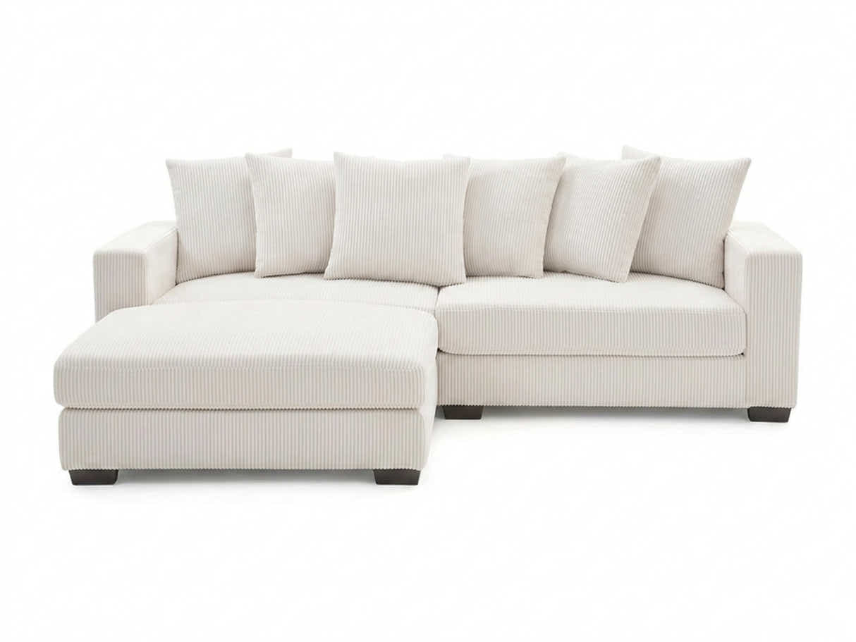 Daury L Shaped Sofa Corduroy - Beige