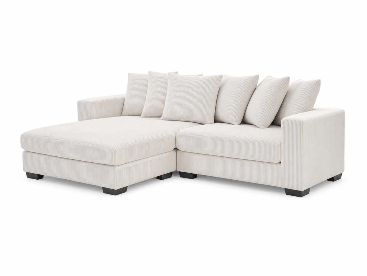 Daury L Shaped Sofa Corduroy - Beige