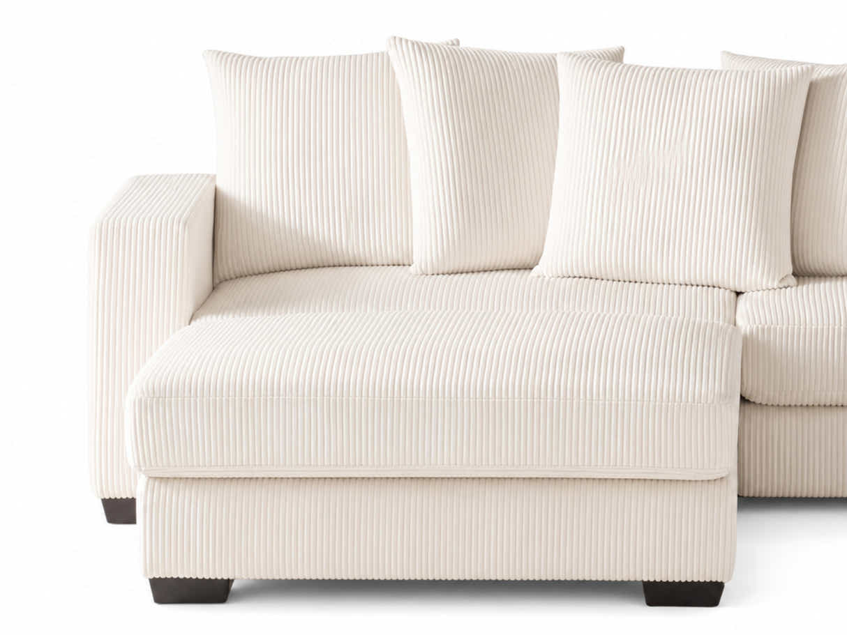 Daury L Shaped Sofa Corduroy - Beige