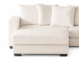 Daury L Shaped Sofa Corduroy - Beige