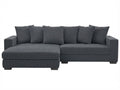 Daury L Shaped Sofa Corduroy  - Dark Grey