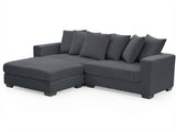 Daury L Shaped Sofa Corduroy  - Dark Grey