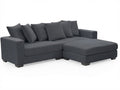 Daury L Shaped Sofa Corduroy  - Dark Grey