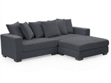 Daury L Shaped Sofa Corduroy  - Dark Grey
