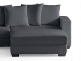 Daury L Shaped Sofa Corduroy  - Dark Grey