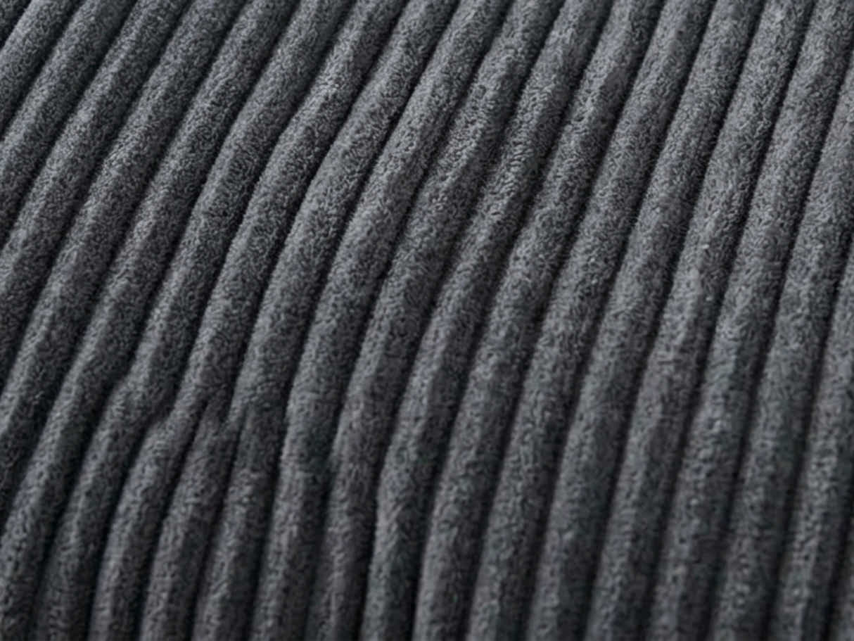 Daury L Shaped Sofa Corduroy  - Dark Grey