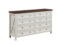 8-Drawer Chest - White & Rustic Wood