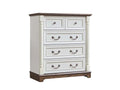 DS 5-Drawer Chest - Antique White & Rustic Brown