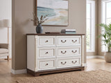 DS 6-Drawer Chest - Antique White & Rustic Brown