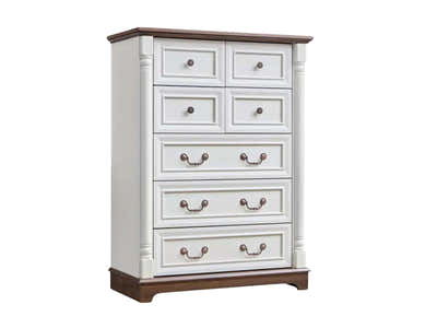 DS 7-Drawer Chest - Antique White & Rustic Brown