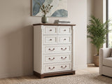 DS 7-Drawer Chest - Antique White & Rustic Brown