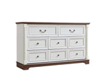 DS 8-Drawer Chest - Antique White & Rustic Brown