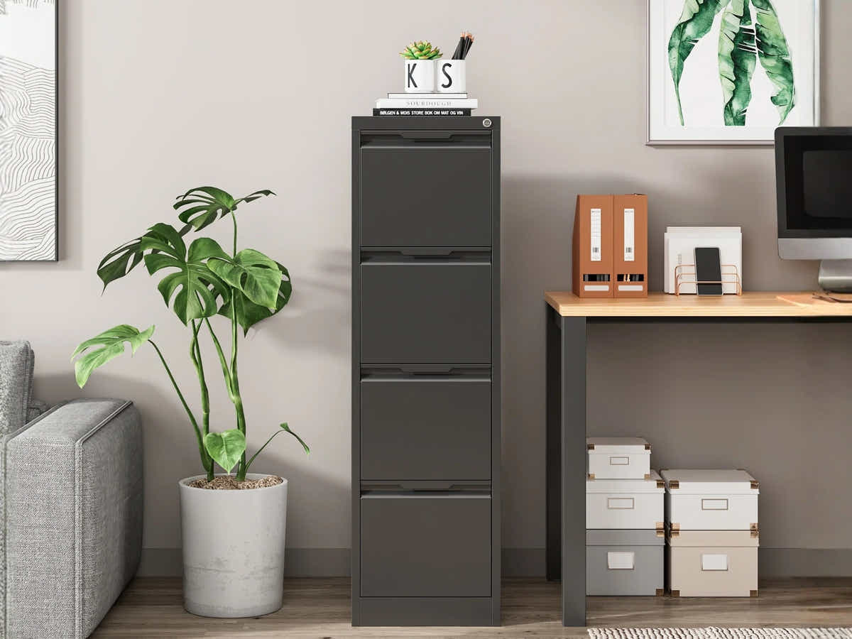 DS Mason Steel 4-Drawer File Cabinet