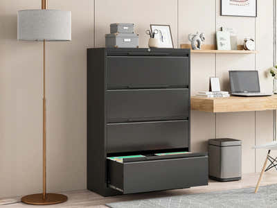 DS Mason Steel Lateral 4-Drawer File Cabinet