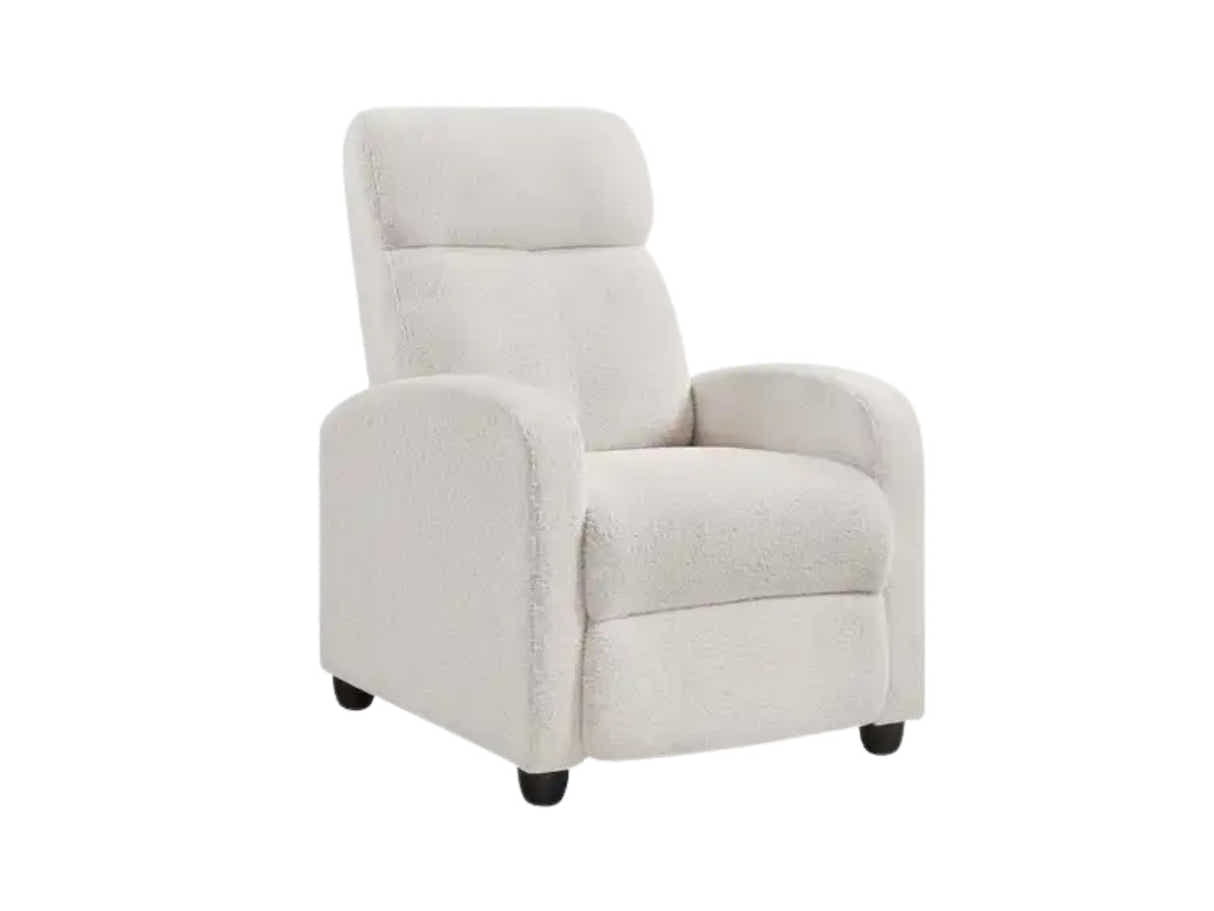 Austen Push Back Recliner Chair - White Boucle