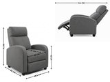 Austen Push Back Recliner Chair Linen - Grey