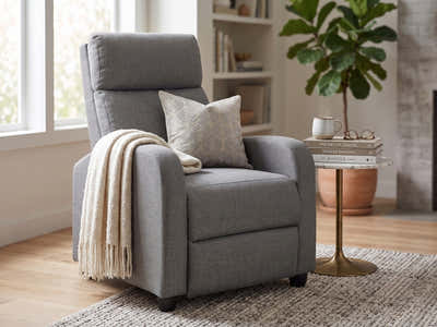 Austen Push Back Recliner Chair Linen - Grey