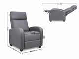 Austen Push Back Recliner Chair PVC - Grey