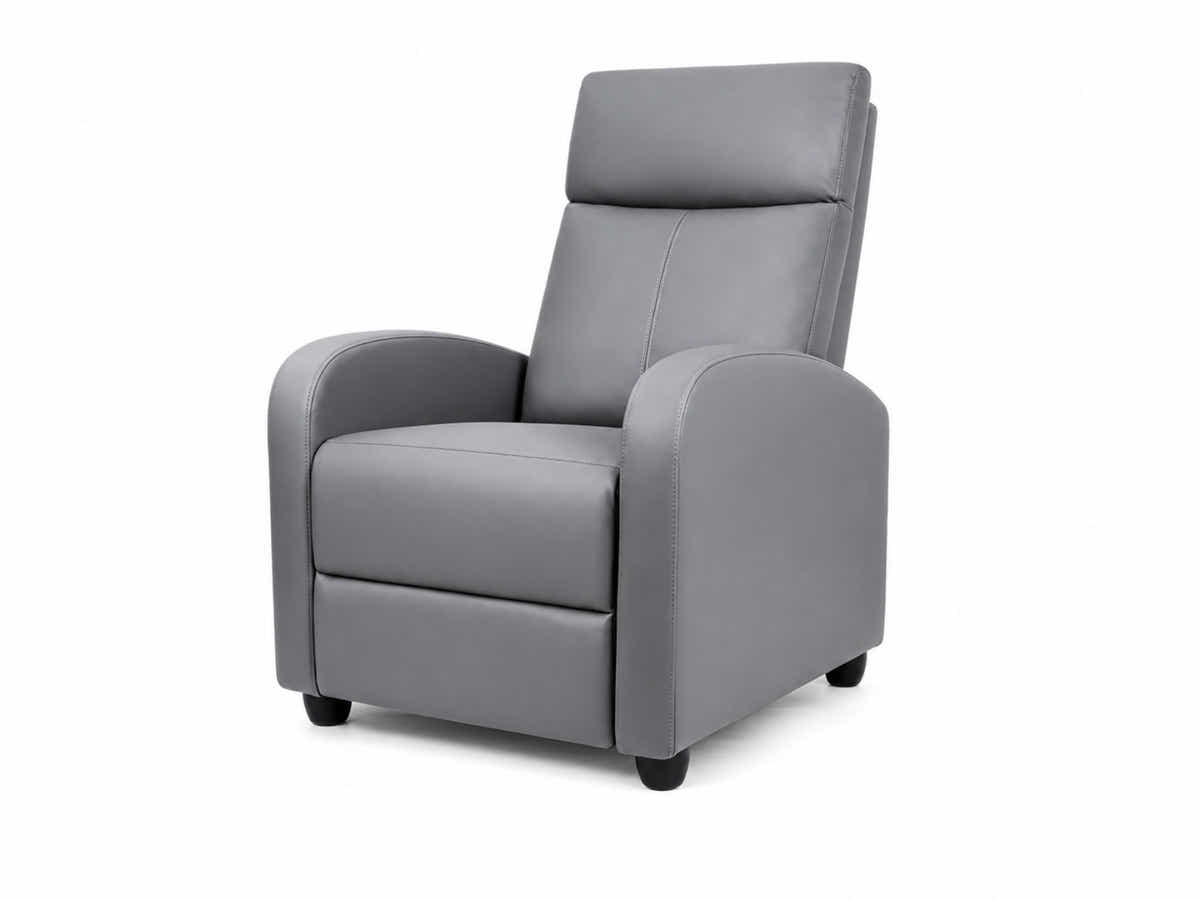 Austen Push Back Recliner Chair PVC - Grey