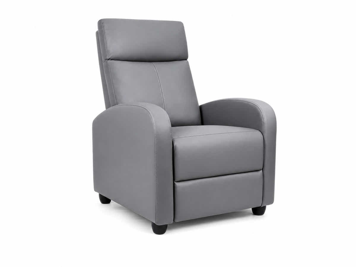 Austen Push Back Recliner Chair PVC - Grey