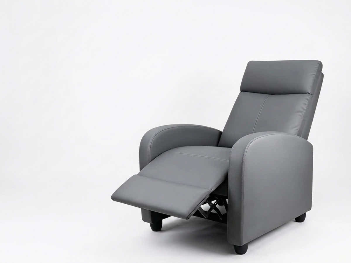 Austen Push Back Recliner Chair PVC - Grey