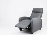 Austen Push Back Recliner Chair PVC - Grey