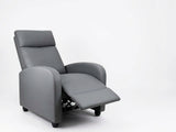 Austen Push Back Recliner Chair PVC - Grey
