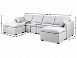 Jonpony 6-Piece Modular Sofa Set - Light Grey