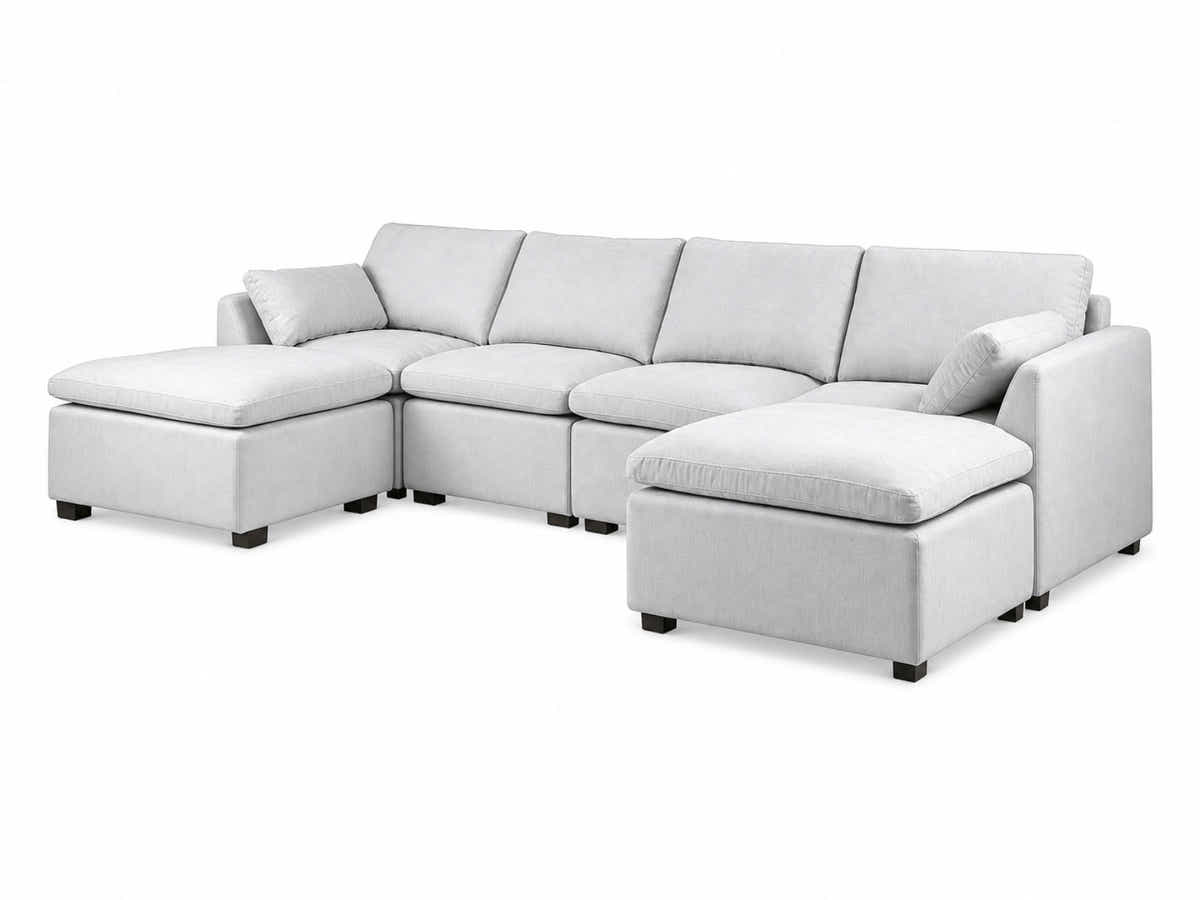 Jonpony 6-Piece Modular Sofa Set - Light Grey