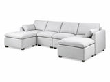 Jonpony 6-Piece Modular Sofa Set - Light Grey