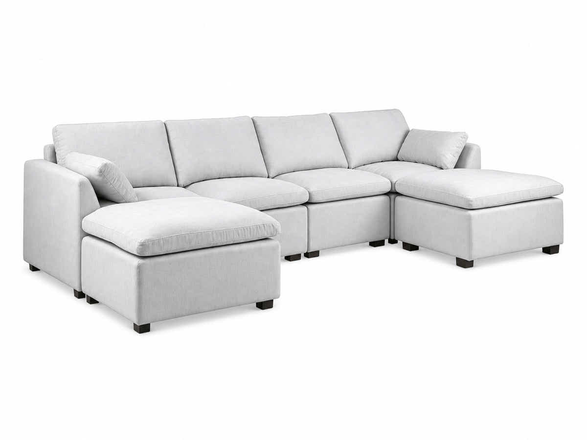 Jonpony 6-Piece Modular Sofa Set - Light Grey