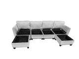 Jonpony 6-Piece Modular Sofa Set - Light Grey