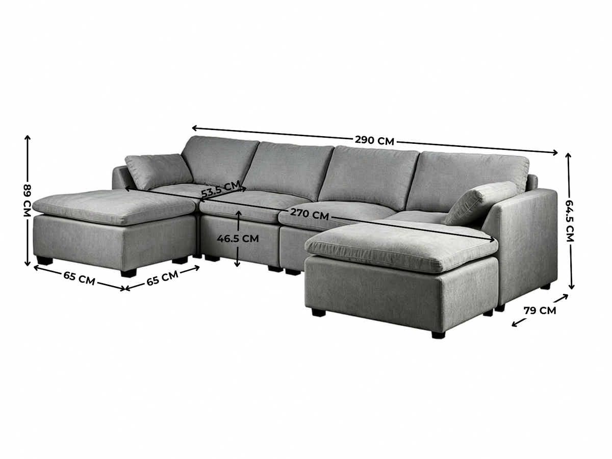 Jonpony 6-Piece Modular Sofa Set - Dark Grey