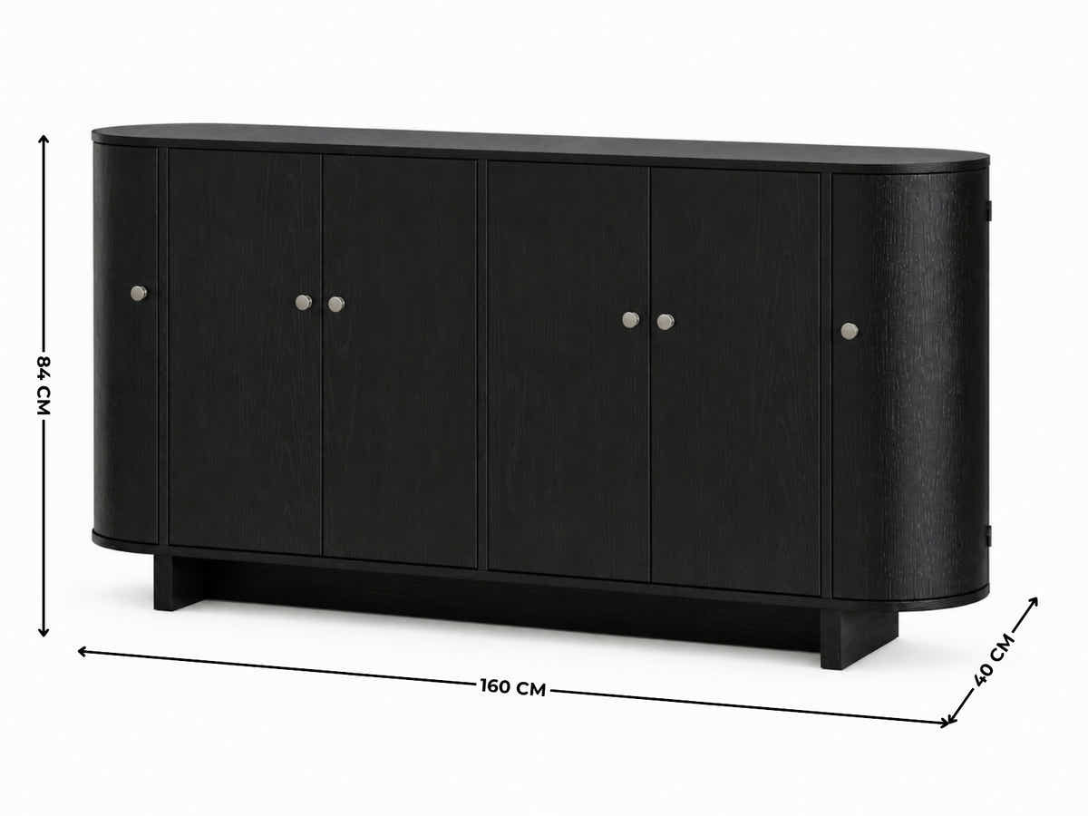 Black Buffet Cabinet - 160 cm