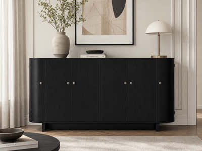 Black Buffet Cabinet - 160 cm