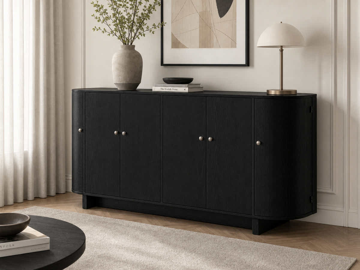 Black Buffet Cabinet - 160 cm