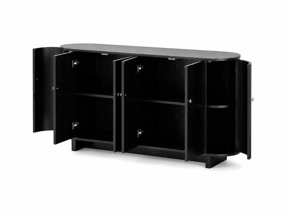 Black Buffet Cabinet - 160 cm
