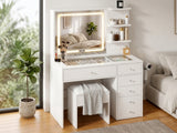 DS Glamo LED Dressing Table With Drawers & Shelves