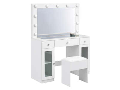 DS Glamo LED Dressing Table With Glass Cabinets