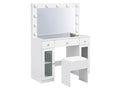 DS Glamo LED Dressing Table With Glass Cabinets