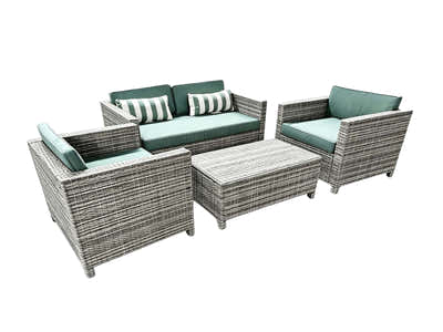 DS Merian 4PC Patio Set Light Grey+Dark Cyan