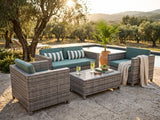 DS Merian 4PC Patio Set Light Grey+Dark Cyan