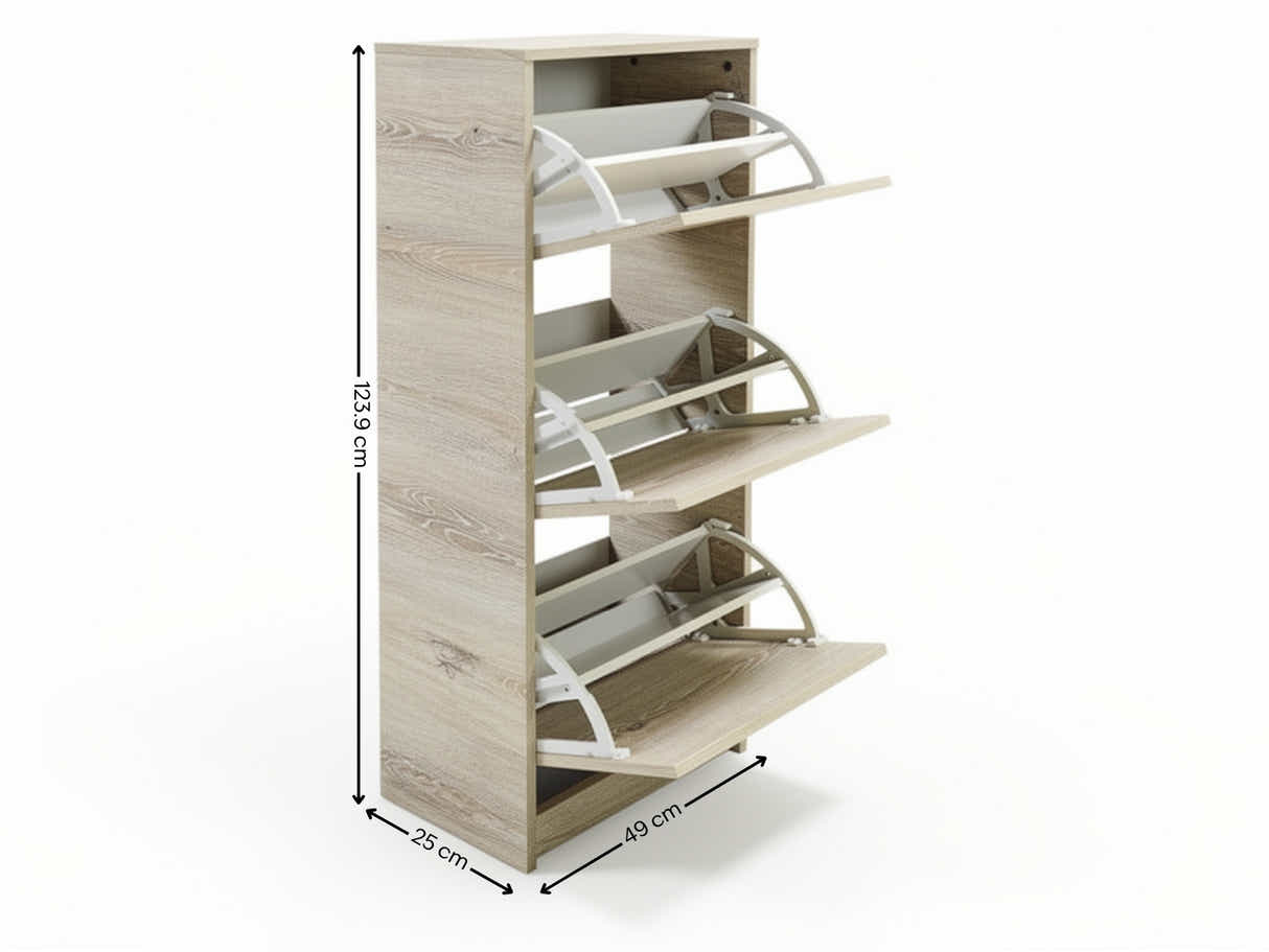 Enkel 3-Drawer Shoe Rack - Oak